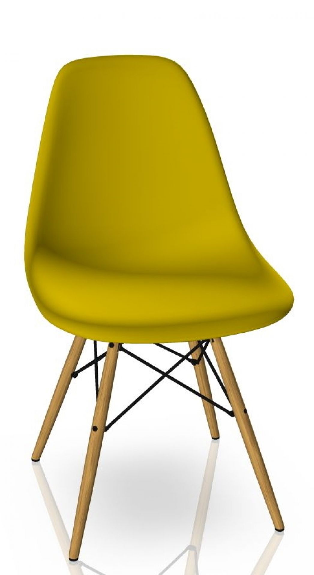 Eames Plastic Side Chair DSW Chair Vitra Maple yellowish - Mustard